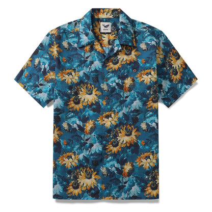 Hawaiian Shirt For Men Bloom towards the Sun Shirt Camp Collar 100% Cotton