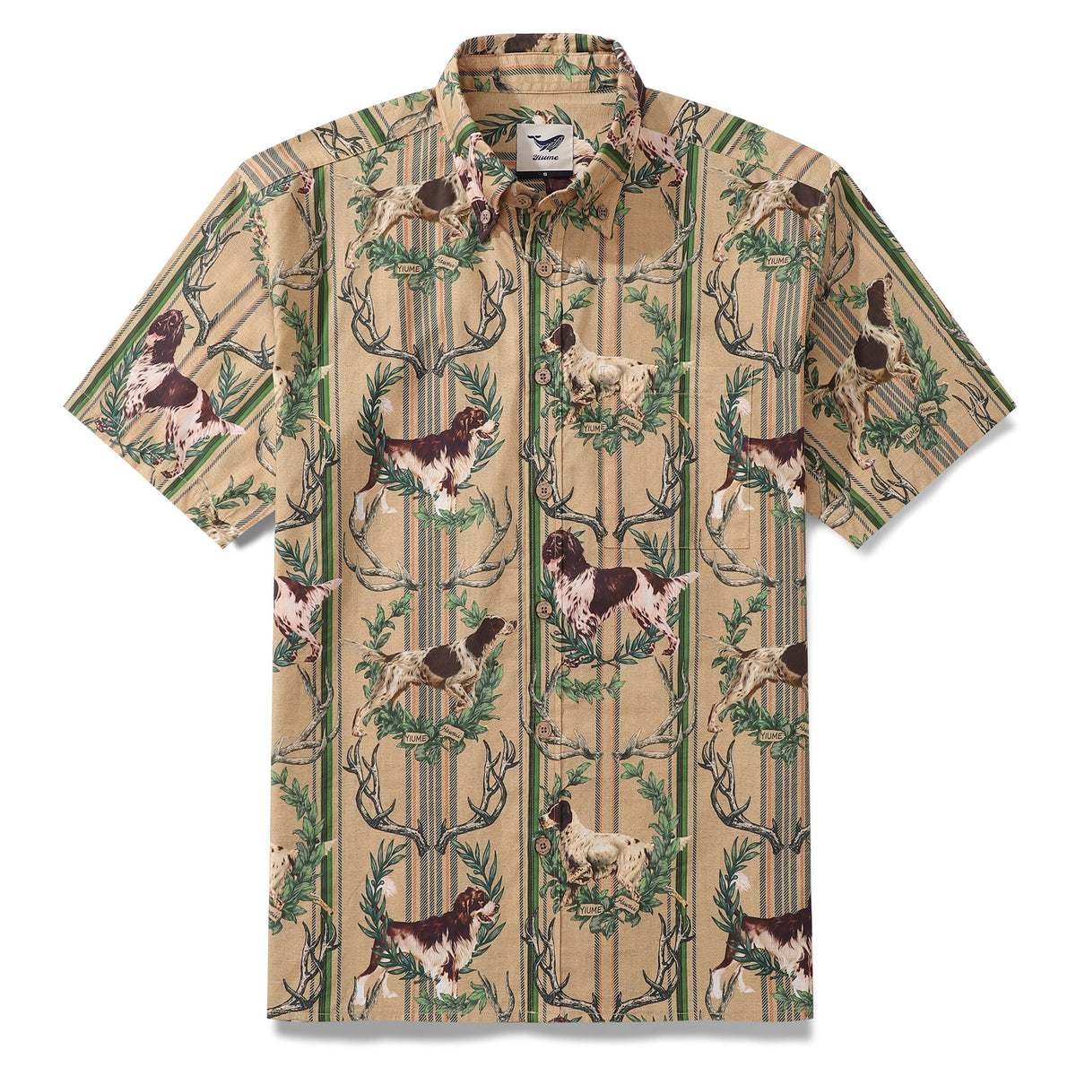 Hawaiian Shirt For Men Sleuth Hound Button-down Shirt Short Sleeve 100% Cotton Shirt