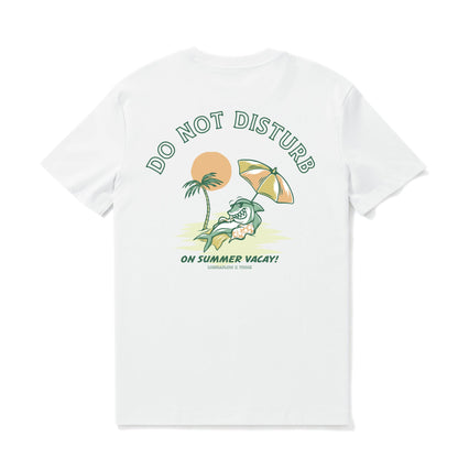 Hawaiian Tee For Men Do not Disturb By Loindaflow Tee Crew Neck 100% Cotton - WHITE