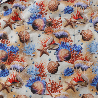 Hawaiian Shirt For Men Secrets of the Sea Shirt Camp Collar 100% Cotton