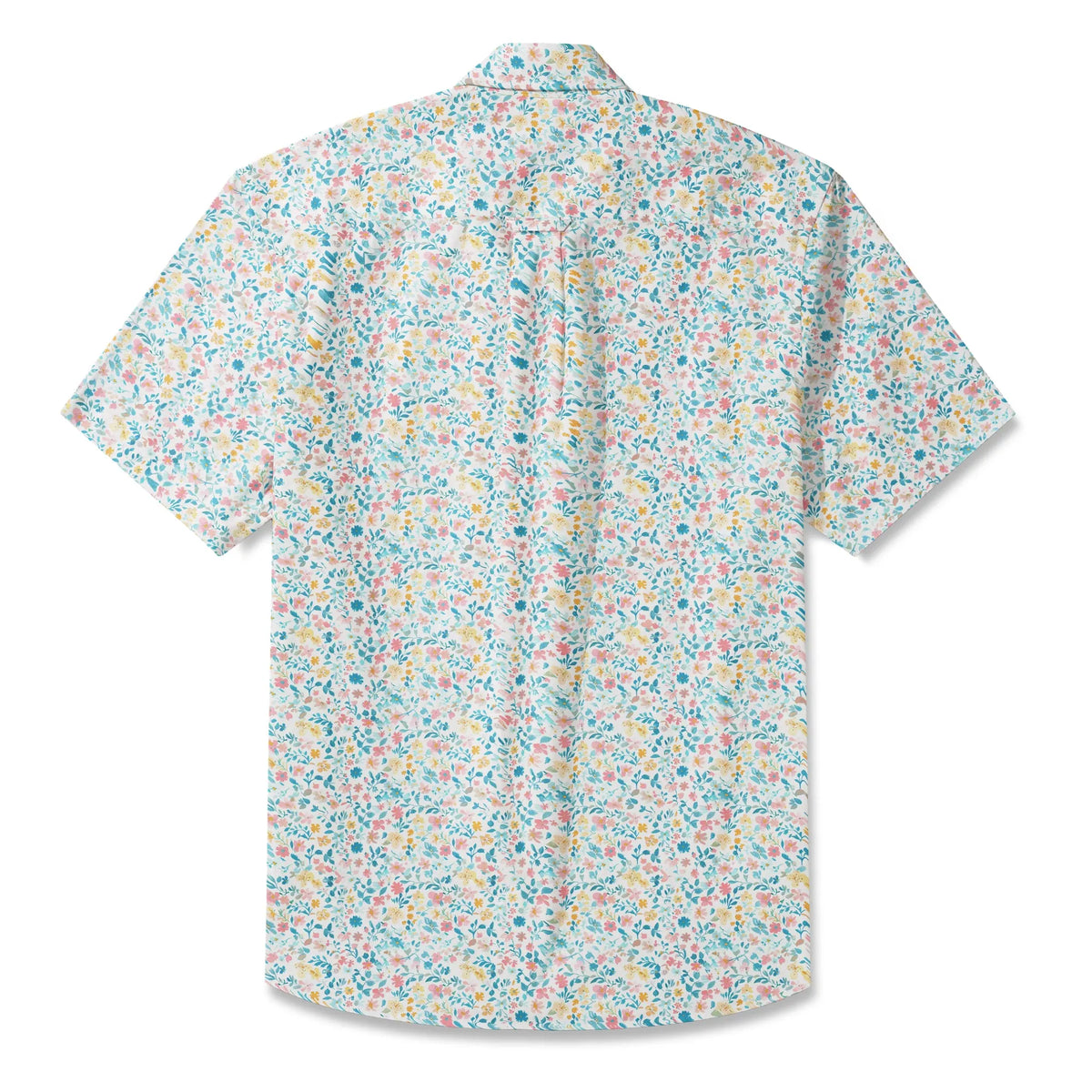LeosWare® Flower Men's Hawaiian Shirt Short Sleeve Button-up 100% Cotton Beige Aloha Spring Whispers