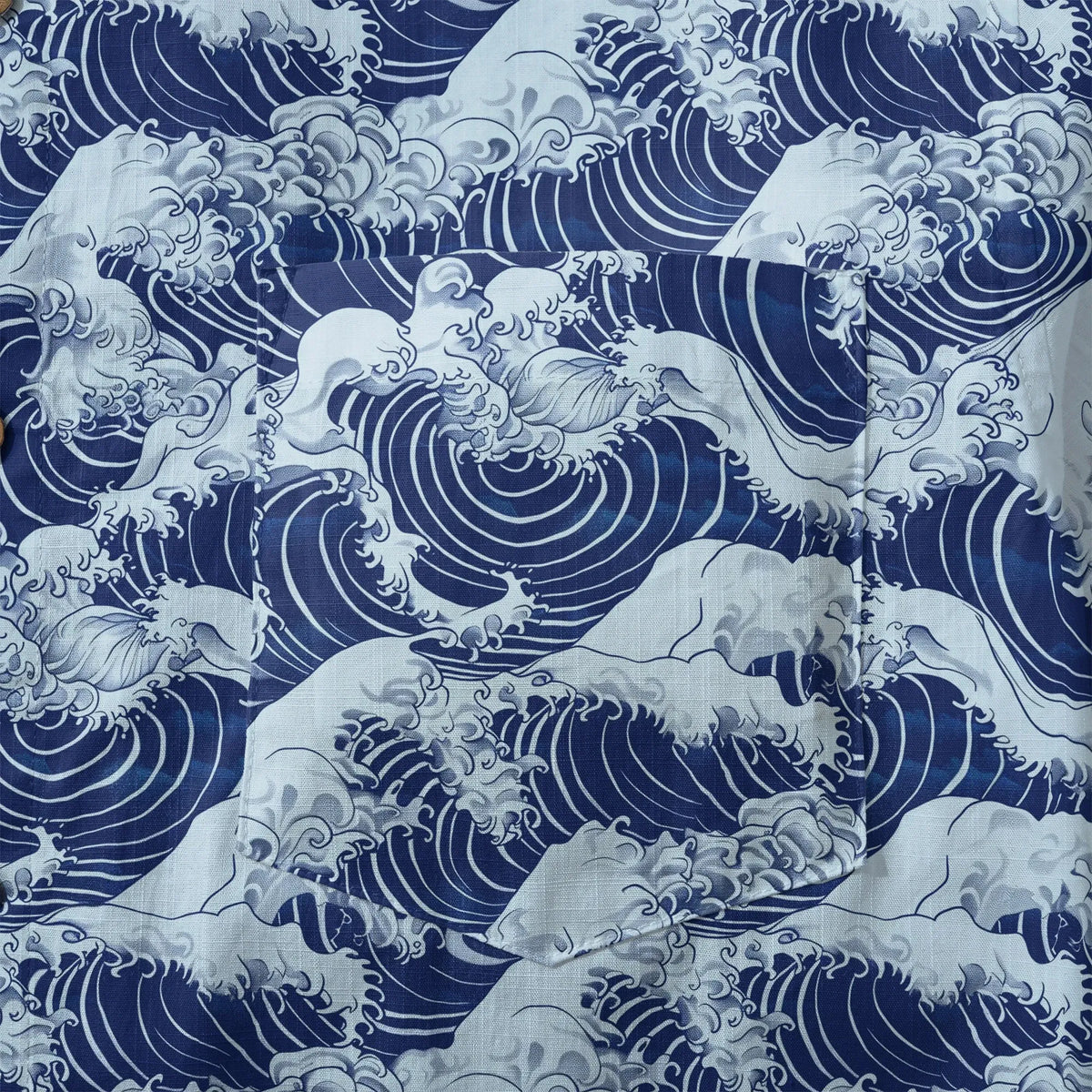 LeosWare® Men's Hawaiian Shirt Short Sleeve Button-up 100% Cotton Blue Aloha Blue Wave World