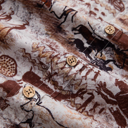 Men's Hawaiian Shirt Dawn of Artistry Print Cotton Button-down Vintage Aloha Shirt