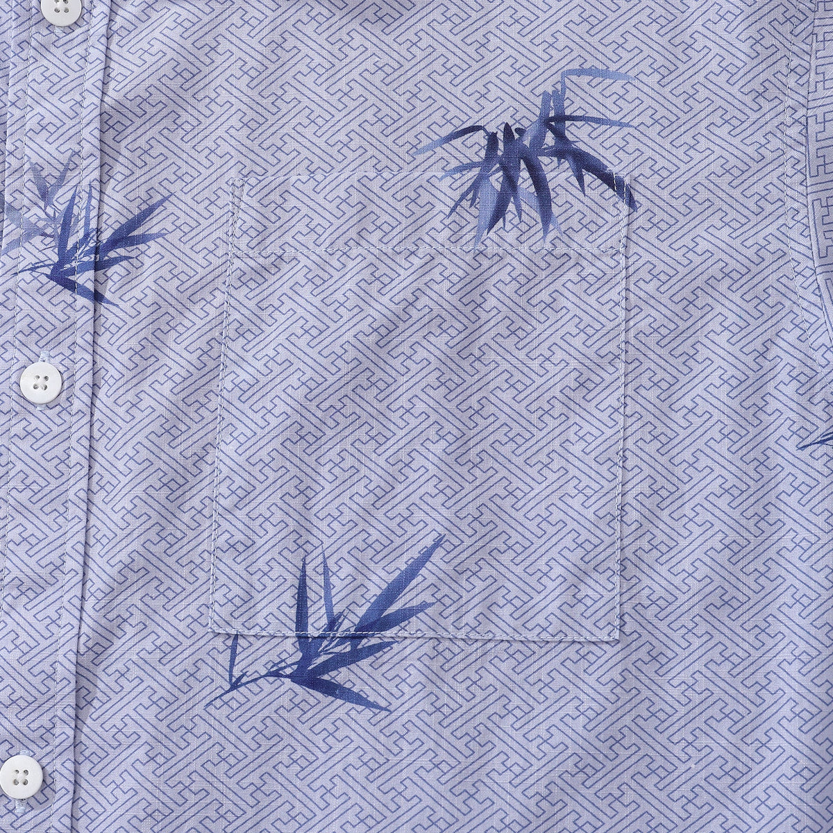 Hawaiian Shirts For Men Vintage Cotton Button Down Abundant Bamboo Ambiance Short Sleeve Aloha Shirt