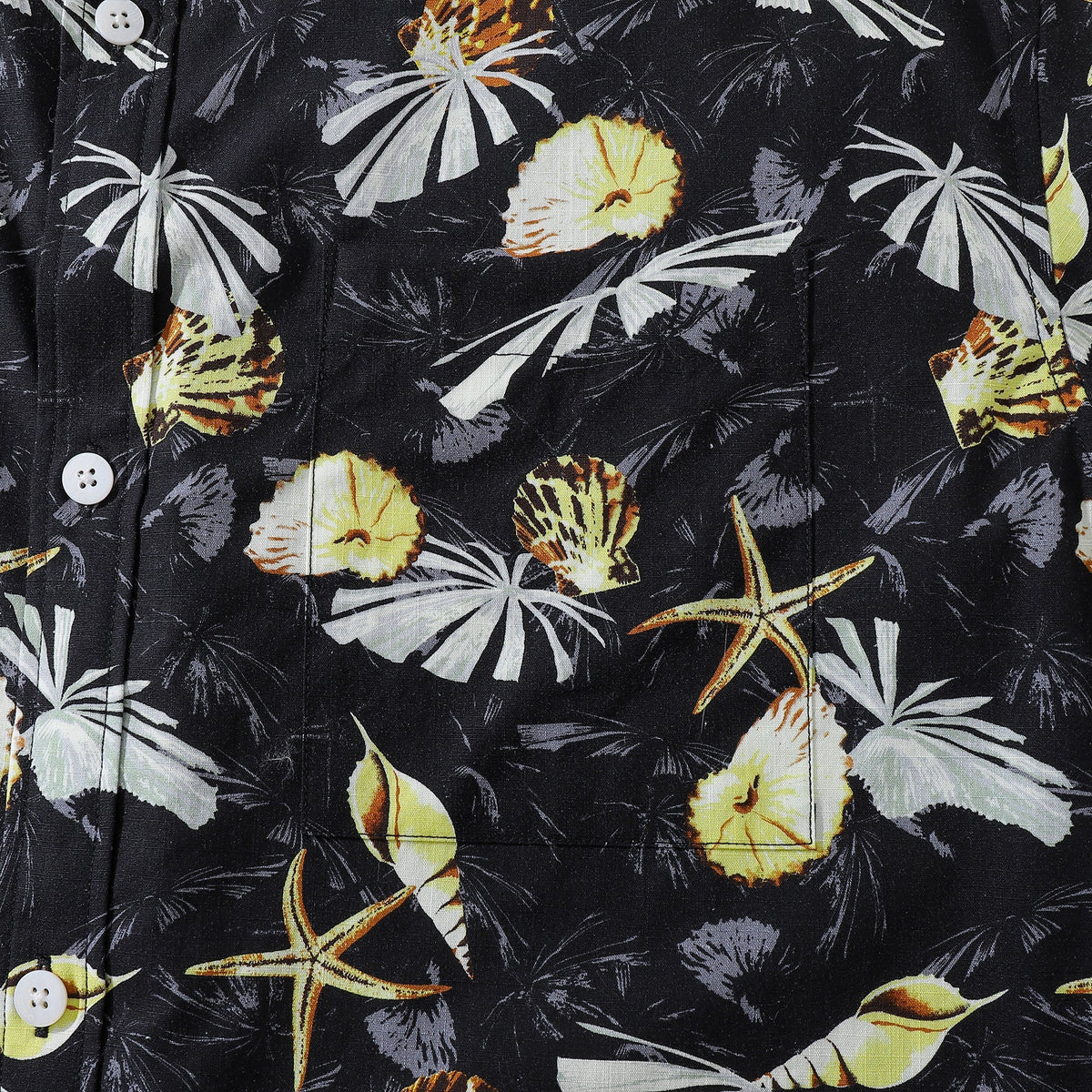 Hawaiian Shirts For Men Vintage Tropical Conch Button Down Cotton Aloha Shirt