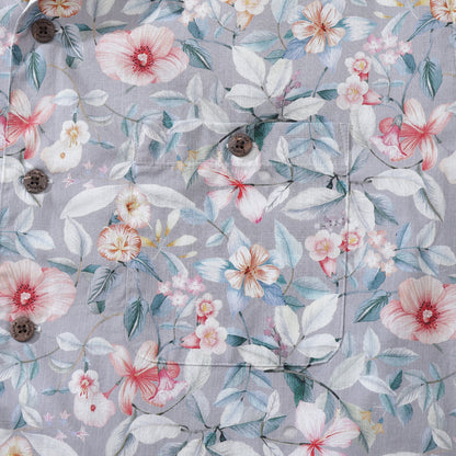Hawaiian Shirt For Men Sea of Flowers Shirt Camp Collar 100% Cotton