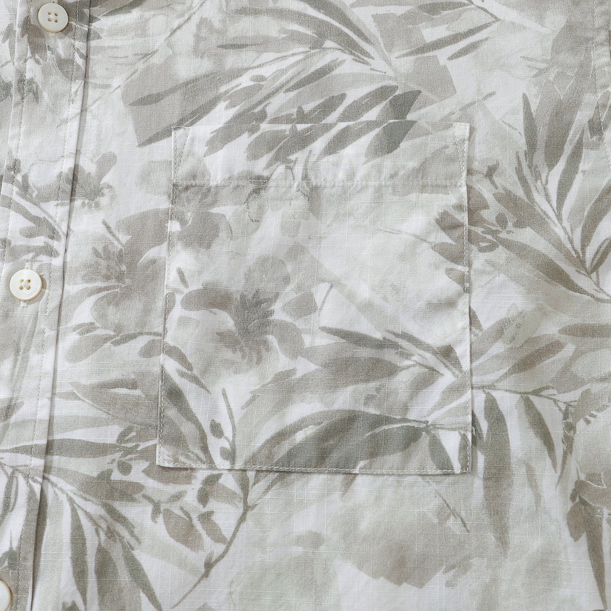 Hawaiian Shirt For Men Gray Tropical Plants Print Short Sleeve 1920s Vintage Shirts