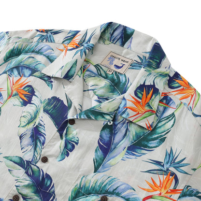 Hawaiian Shirt For Men Fantasy of the Paradise Bird Print 1930s Vintage Shirt