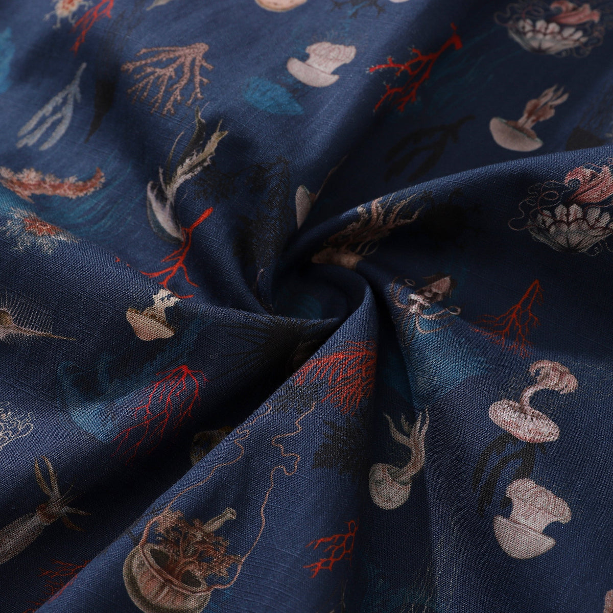 Hawaiian Shirt For Men Oceans and Coral Shirt Camp Collar 100% Cotton