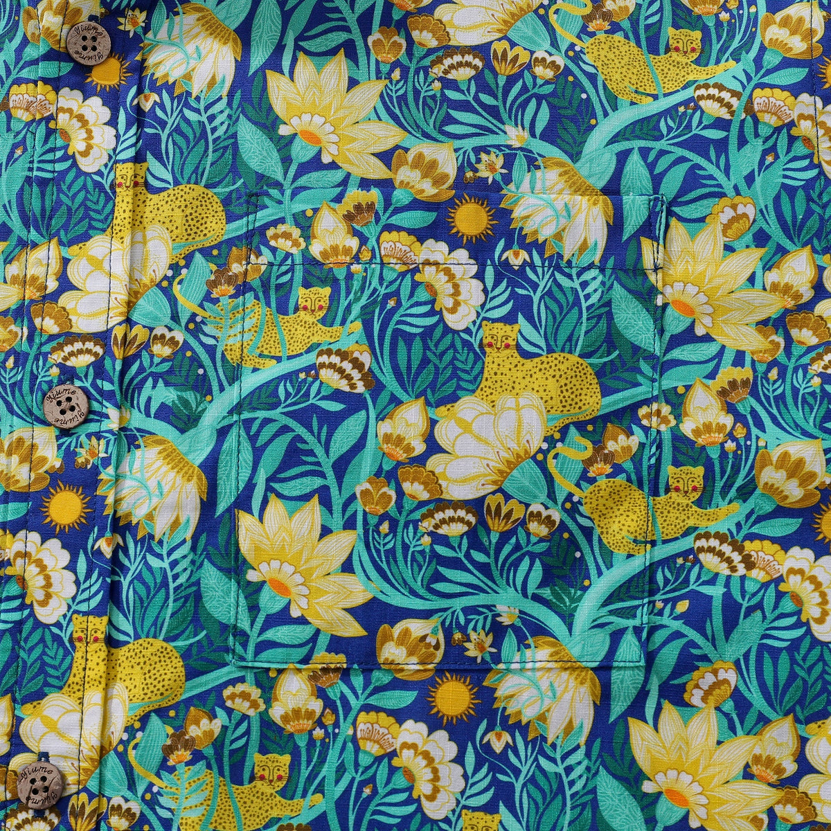 Men's Hawaiian Shirt Power of Nature By Car Pintos Print Cotton Button-down Short Sleeve Aloha Shirt