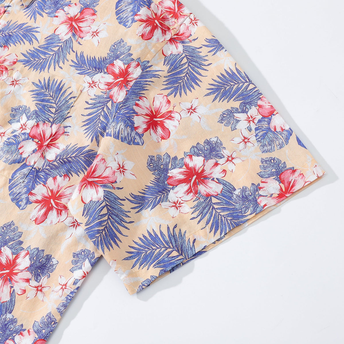 Hawaiian Shirts For Men Blooming hibiscus flower Print Shirt 100% Cotton