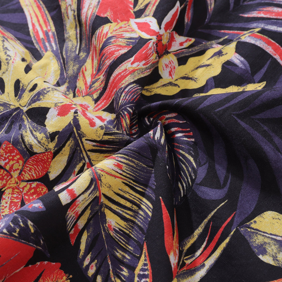 Men's Hawaiian Shirt Summer Night Print Cotton Button-down Short Sleeve Aloha Shirt