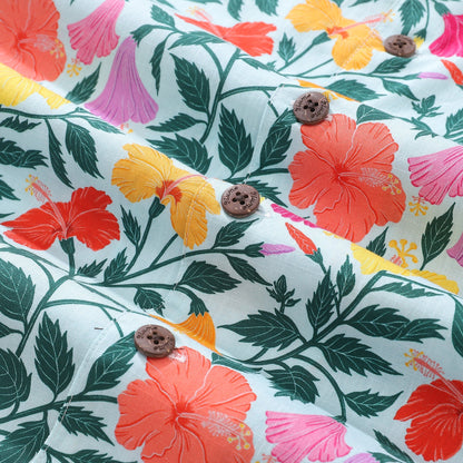 Hawaiian Shirt For Men Rainbow Petals 1940s Vintahe Shirt Camp Collar