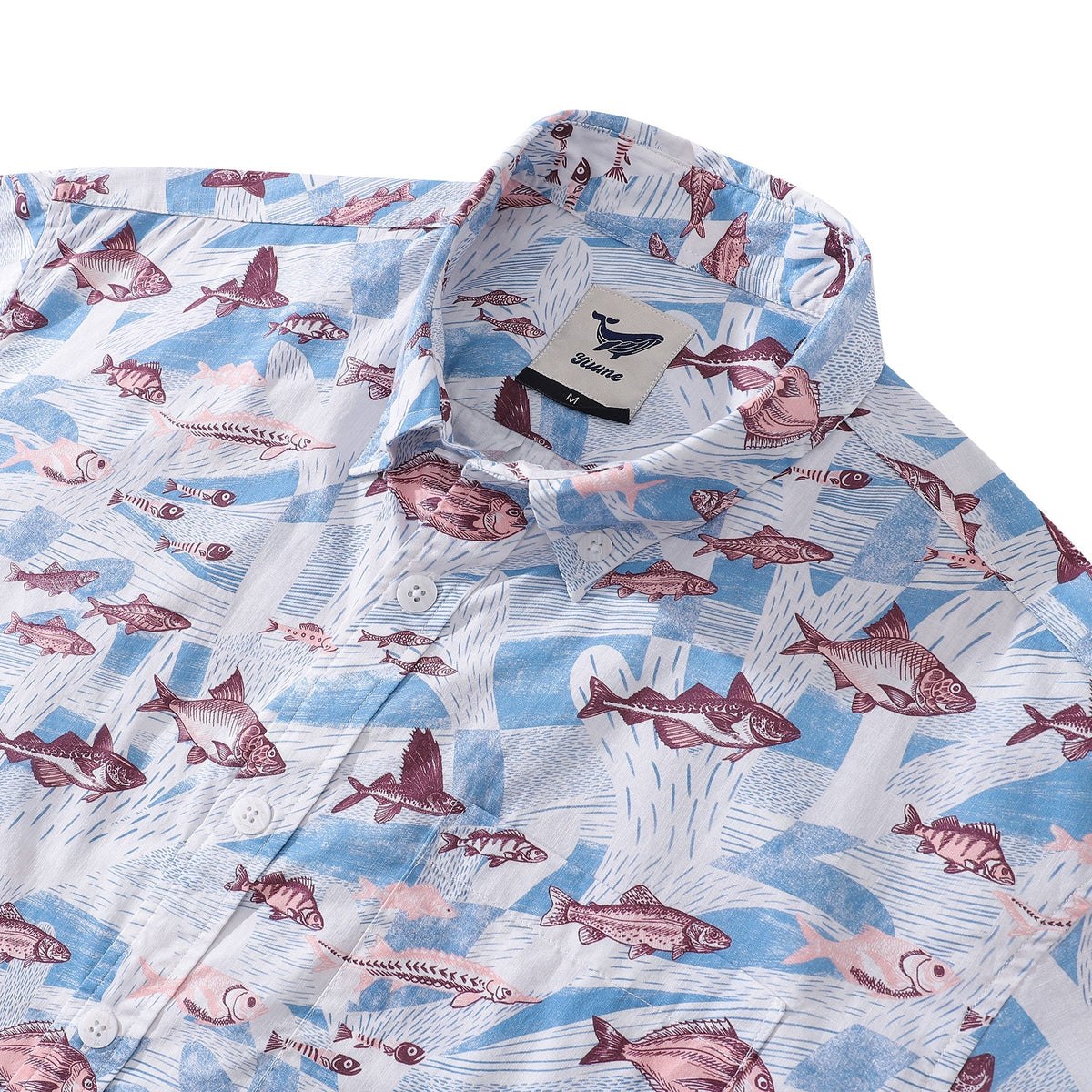 Hawaiian Shirts for Men Coral and Fish Print 100% Cotton