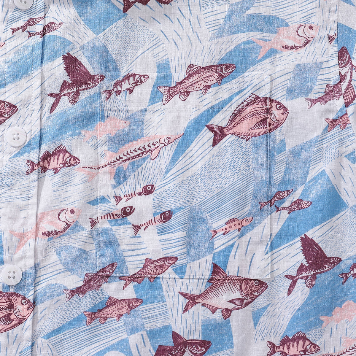 Hawaiian Shirts for Men Coral and Fish Print 100% Cotton