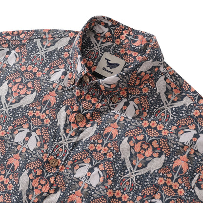 Men's Hawaiian Shirt Enchanted Woodland By Pallavi Chaudhary Cotton Button-down Short Sleeve Aloha Shirt