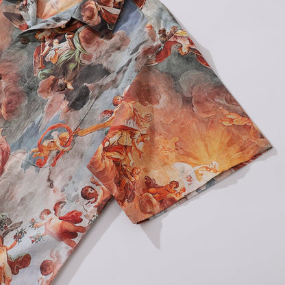 Hawaiian Shirt For Men Glory and the story of Camille and Brenno Shirt Camp Collar 100% Cotton